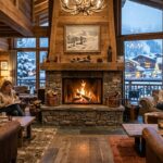 Best Hotels Courchevel: French Alps Stays (2026 Guide) A cozy, luxurious hotel lobby in Courchevel with a roaring fireplace.