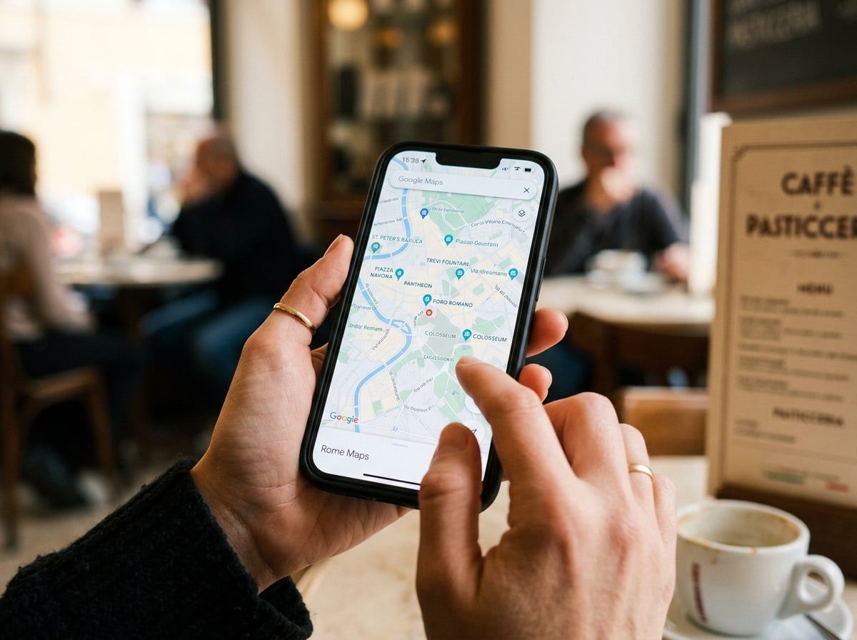 A smartphone displaying a city map for offline use.